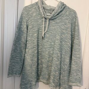 Elegant Women's Cowl Neck Sweater in Soft Gray